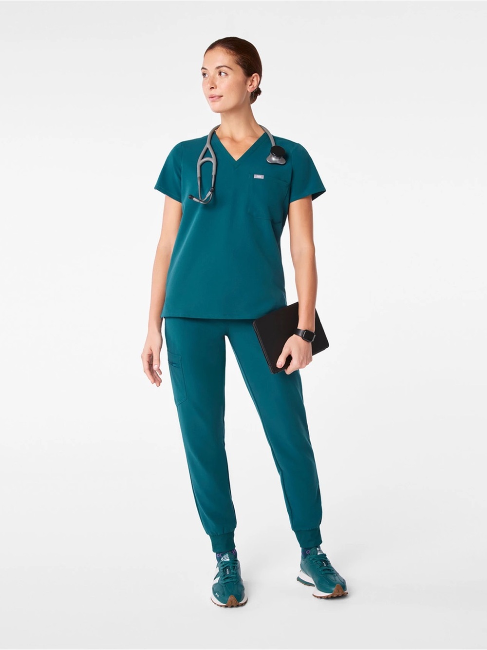 Caribbean blue figs Catarina One-Pocket Scrub Top™